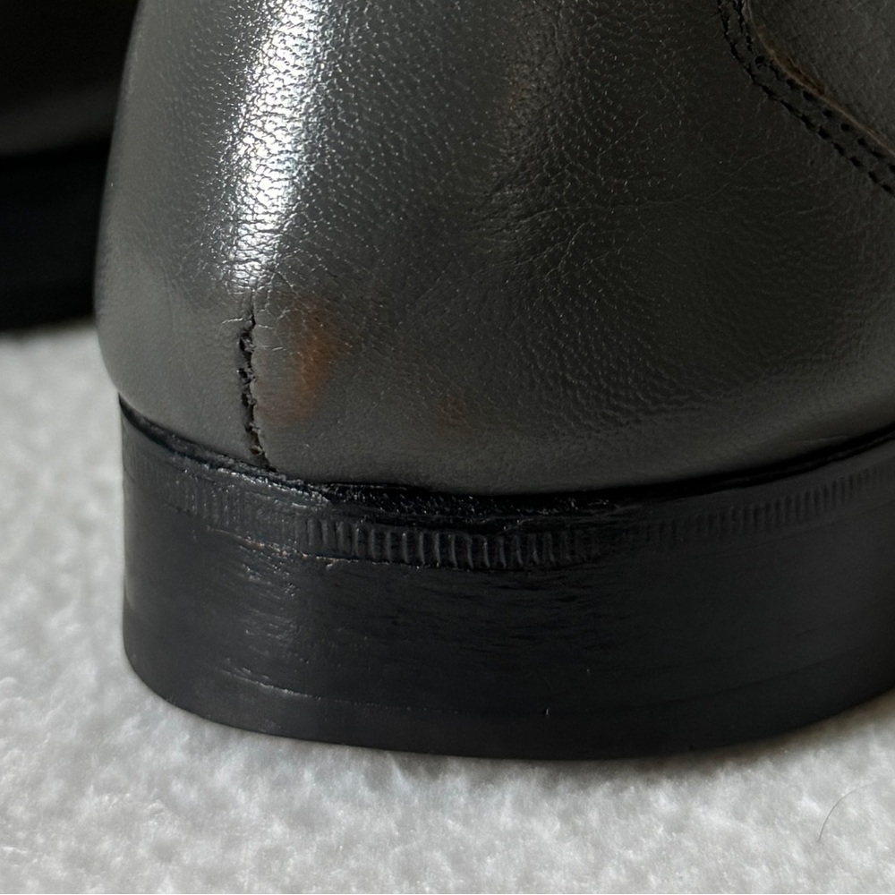 Freeman Size 7 1/2 Gray Leather Mens Dress Shoes - Picture 11 of 16